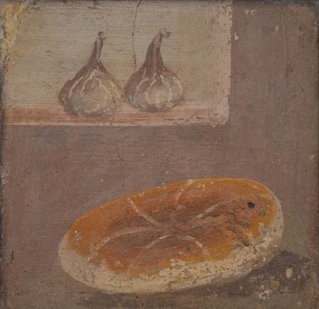 Roman Painting of Piece of Bread and two Figs