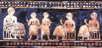King Elulu at peace, with attendants, from the Standard of Ur
