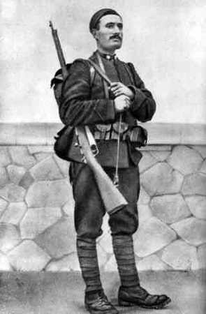 Mussolini as an Italian soldier, 1917