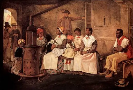 Slaves Waiting for Sale, Painting by Eyre Crowe on Slavery