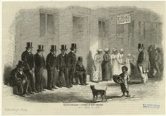 Slaves for sale, a scene in New Orleans