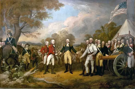 Surrender of General Burgoyne at the Battle of Saratoga, by John Trumbull, 1822