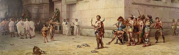 The Emperor Commodus Leaving the Arena at the Head of the Gladiators