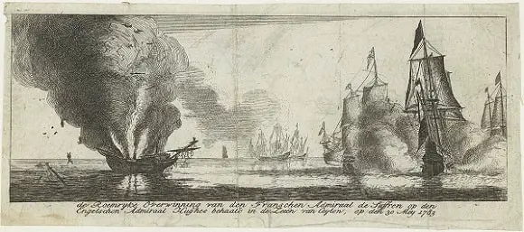 The intervention of the French navy attempted to rescue the Dutch colonies