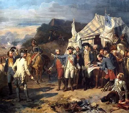 Rochambeau and Washington giving their last orders before the battle