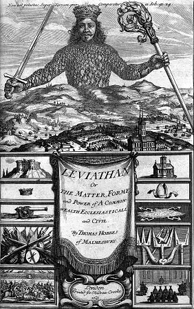 Thomas Hobbes's work Leviathan, in which he discusses the concept of the social contract theory